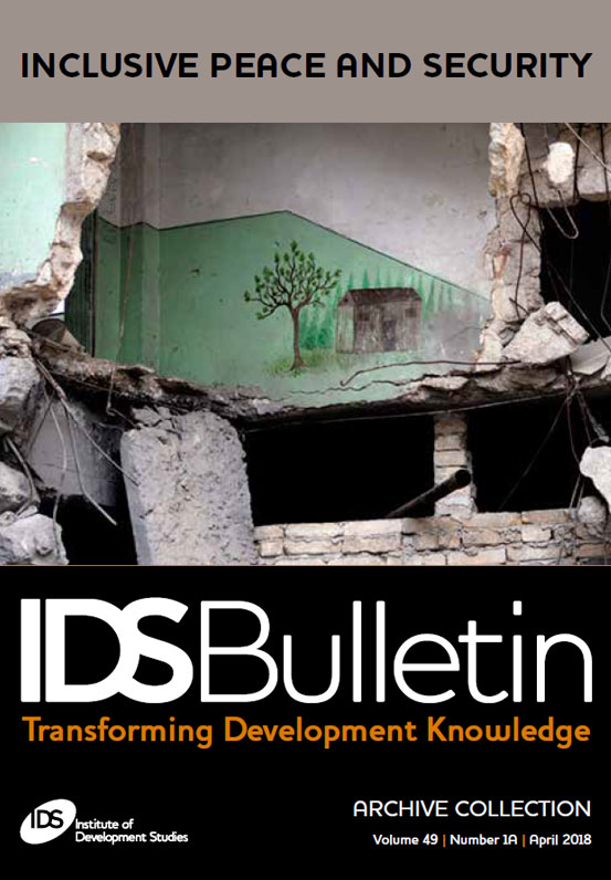 This is the cover of IDS Bulletin 491A 'Inclusive Peace and Security'.